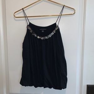 Banana republic black bangled top, size medium